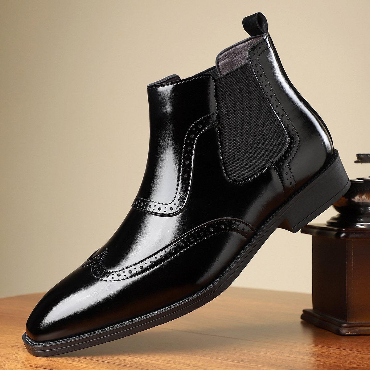 Classic Leather Chelsea Boots in Regency Style