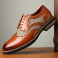 Classic Leather Brogue Dress Shoes in Regency Style