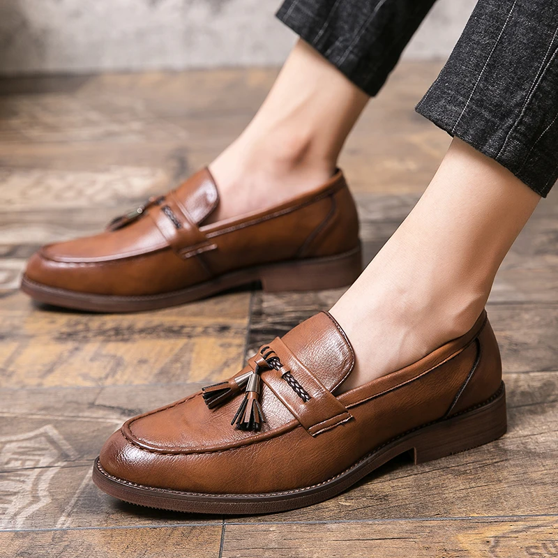 Italian Leather Tassel Loafers by Lusso