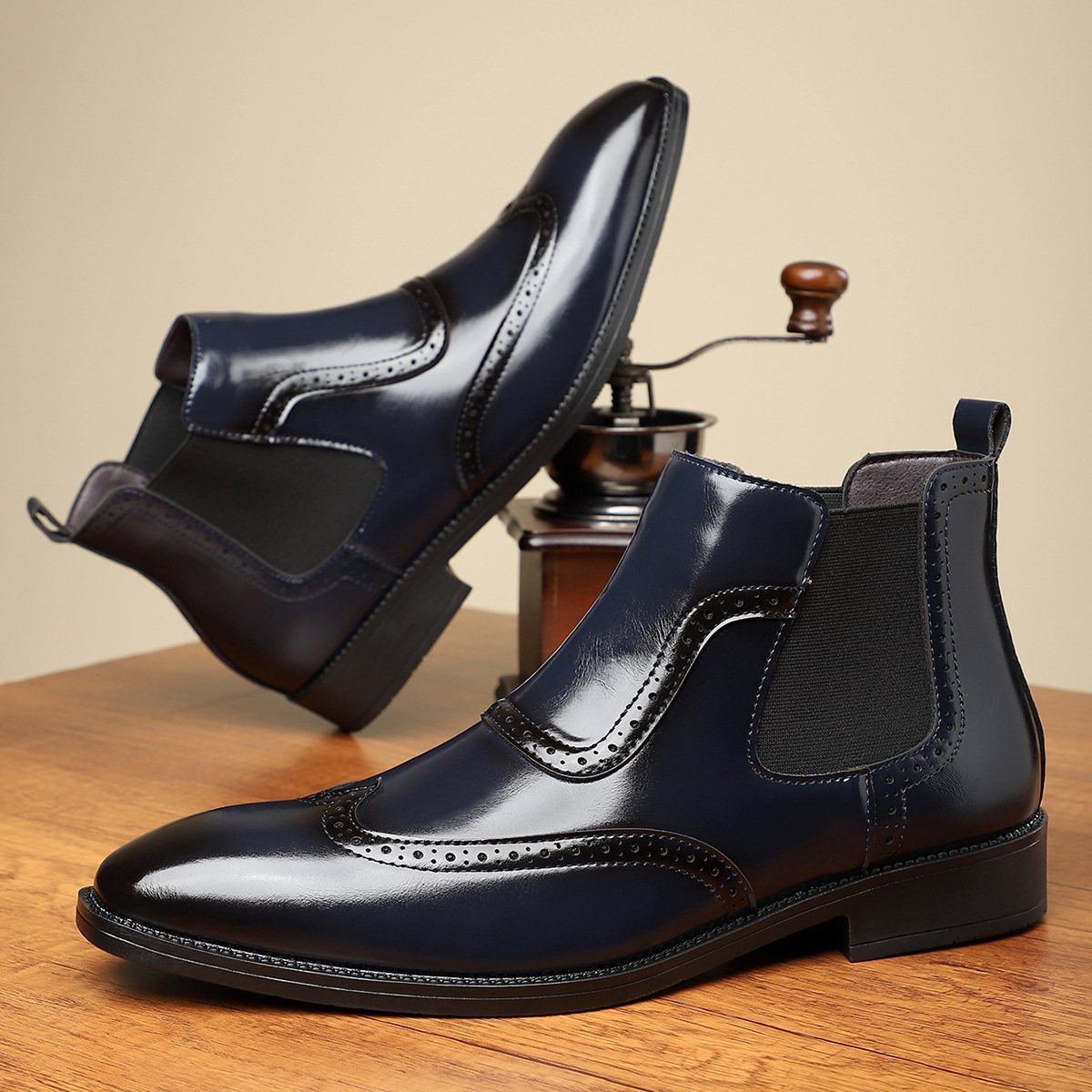 Classic Leather Chelsea Boots in Regency Style