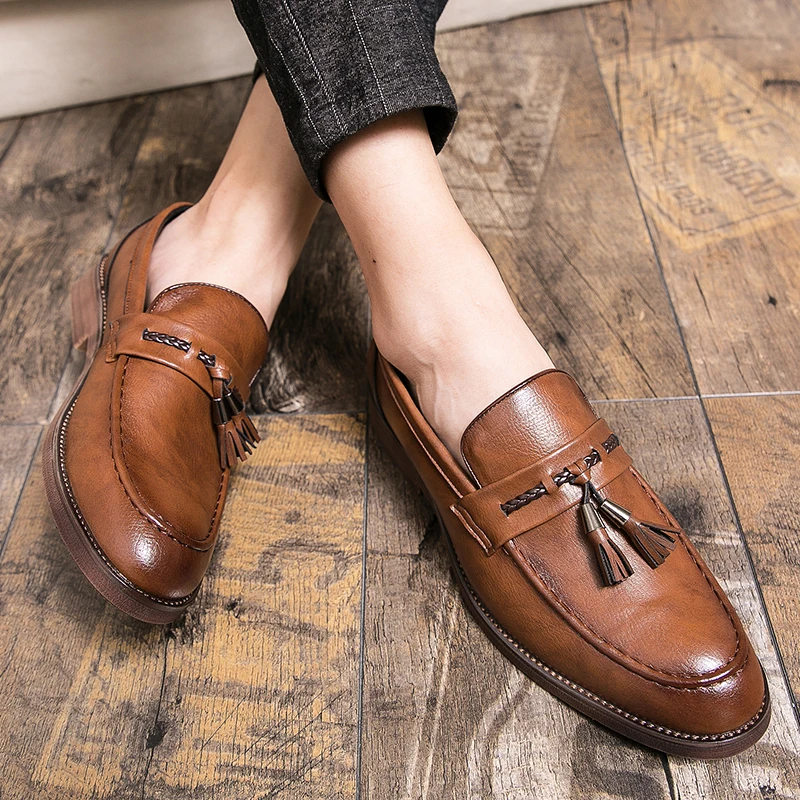 Italian Leather Tassel Loafers by Lusso