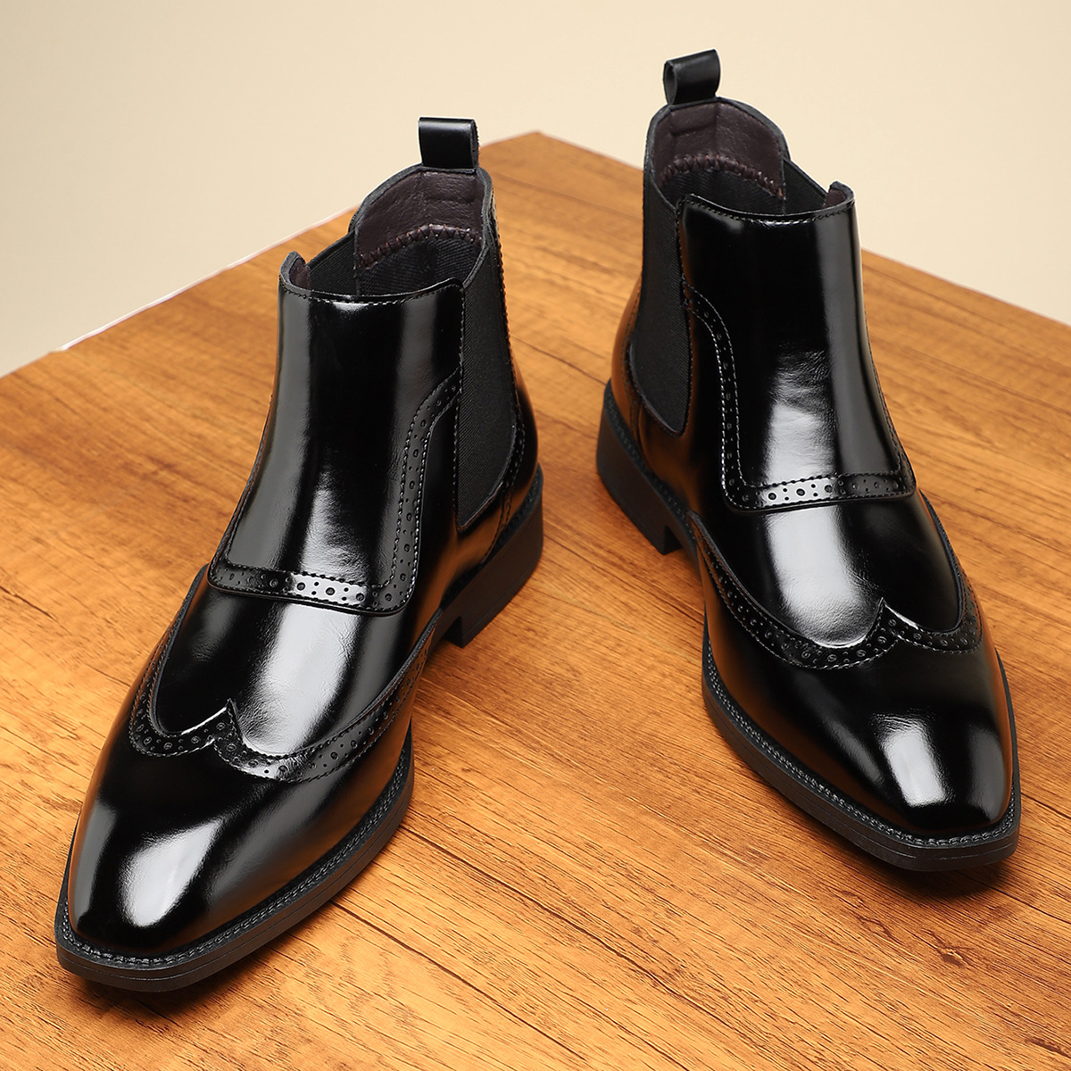 Classic Leather Chelsea Boots in Regency Style