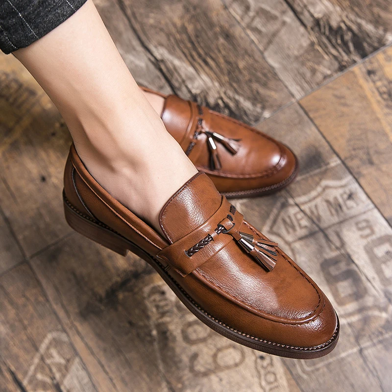 Italian Leather Tassel Loafers by Lusso