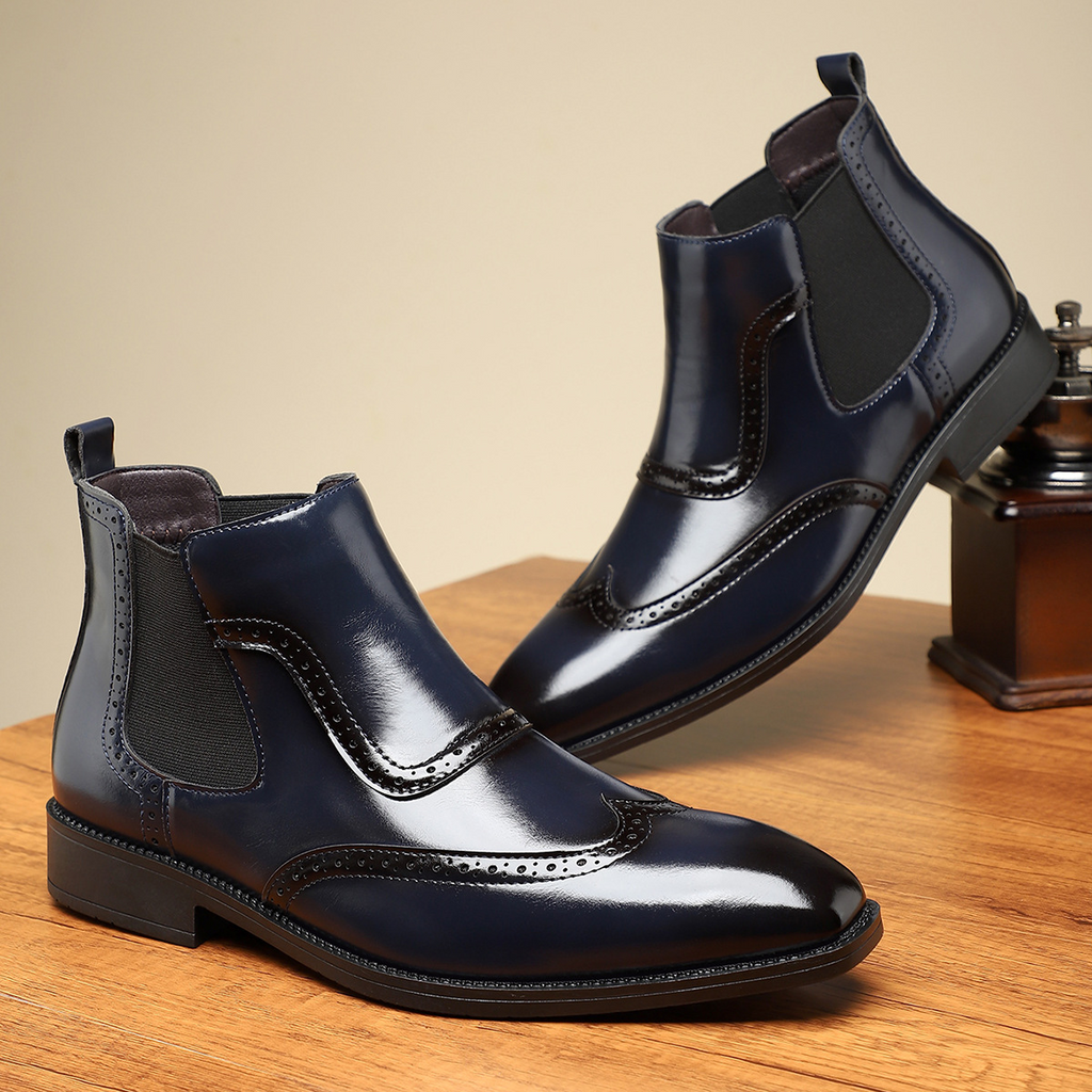 Classic Leather Chelsea Boots in Regency Style