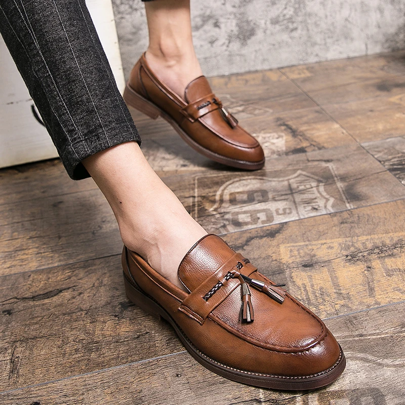 Italian Leather Tassel Loafers by Lusso