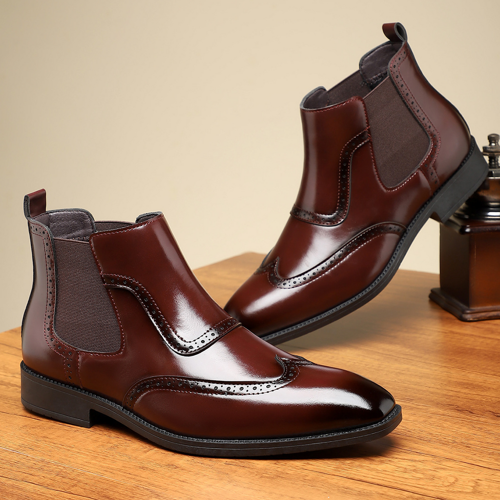 Classic Leather Chelsea Boots in Regency Style