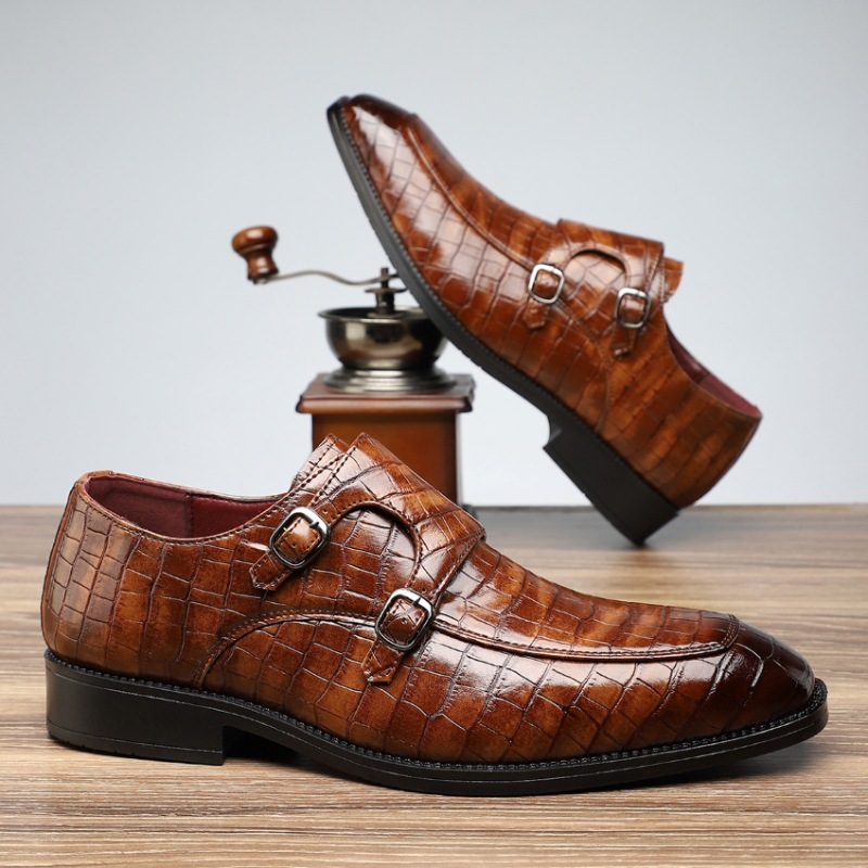 Vittorio Leather Monk Strap Slip-Ons