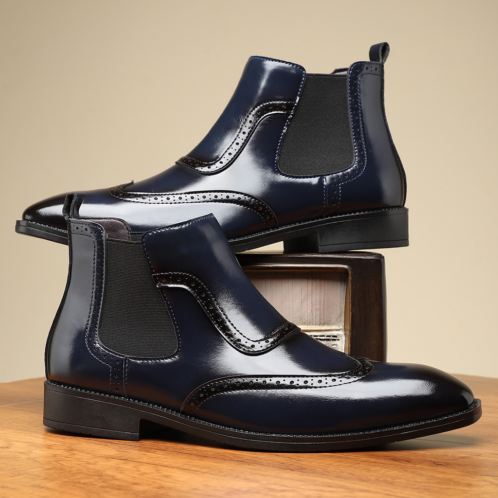 Classic Leather Chelsea Boots in Regency Style