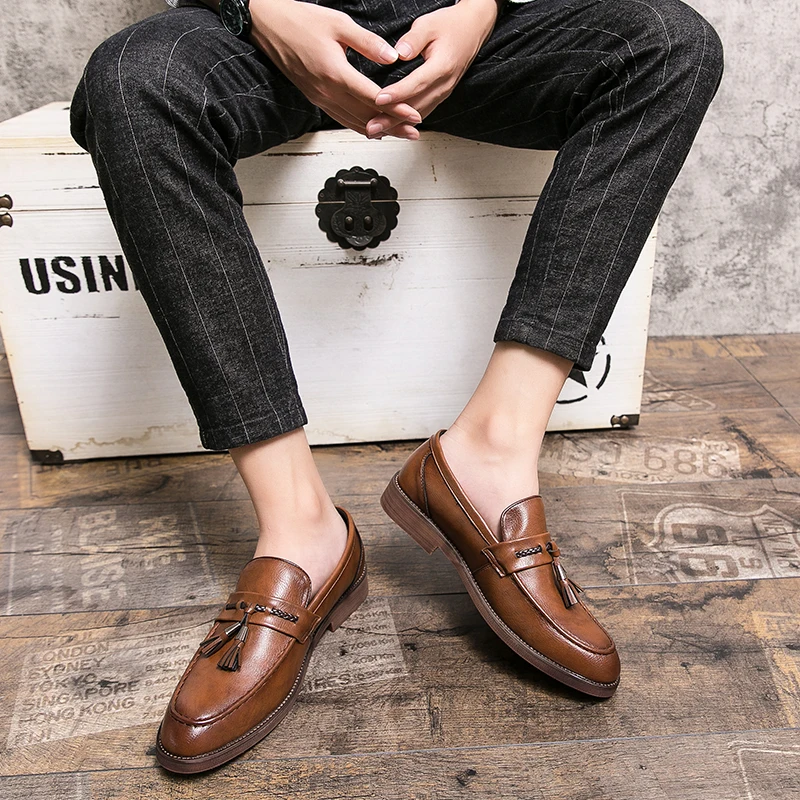 Italian Leather Tassel Loafers by Lusso