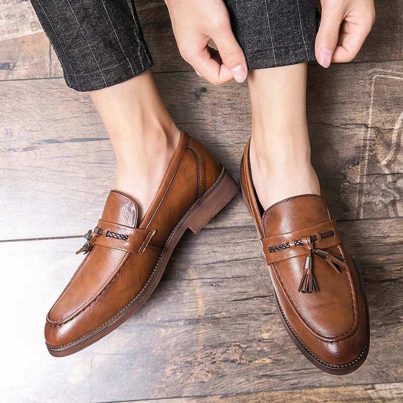 Italian Leather Tassel Loafers by Lusso