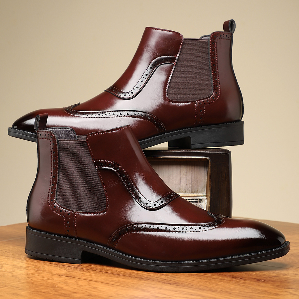 Classic Leather Chelsea Boots in Regency Style