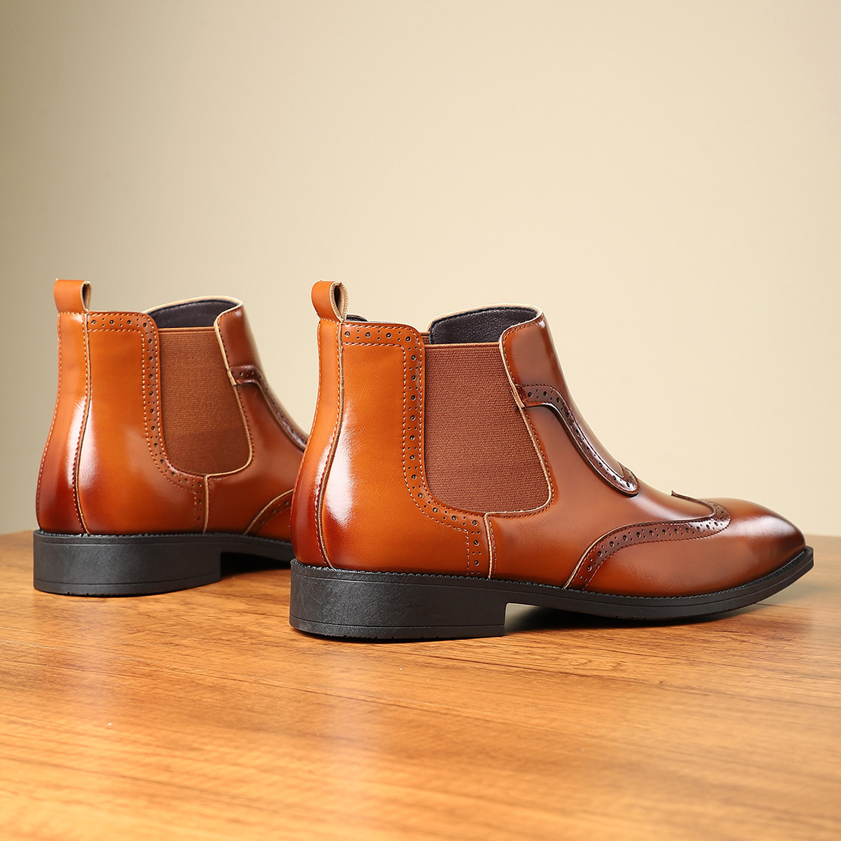 Classic Leather Chelsea Boots in Regency Style