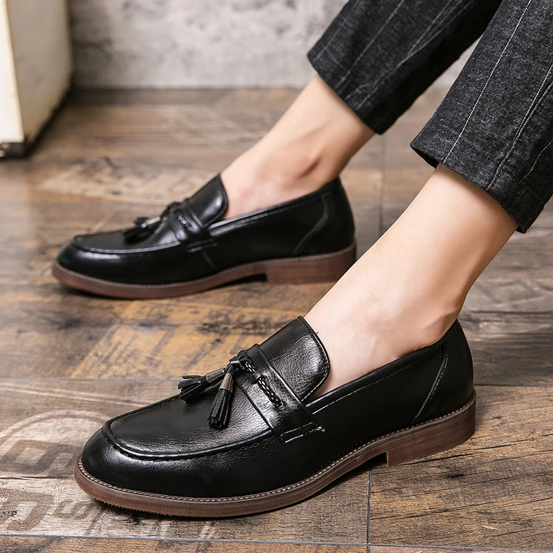 Italian Leather Tassel Loafers by Lusso