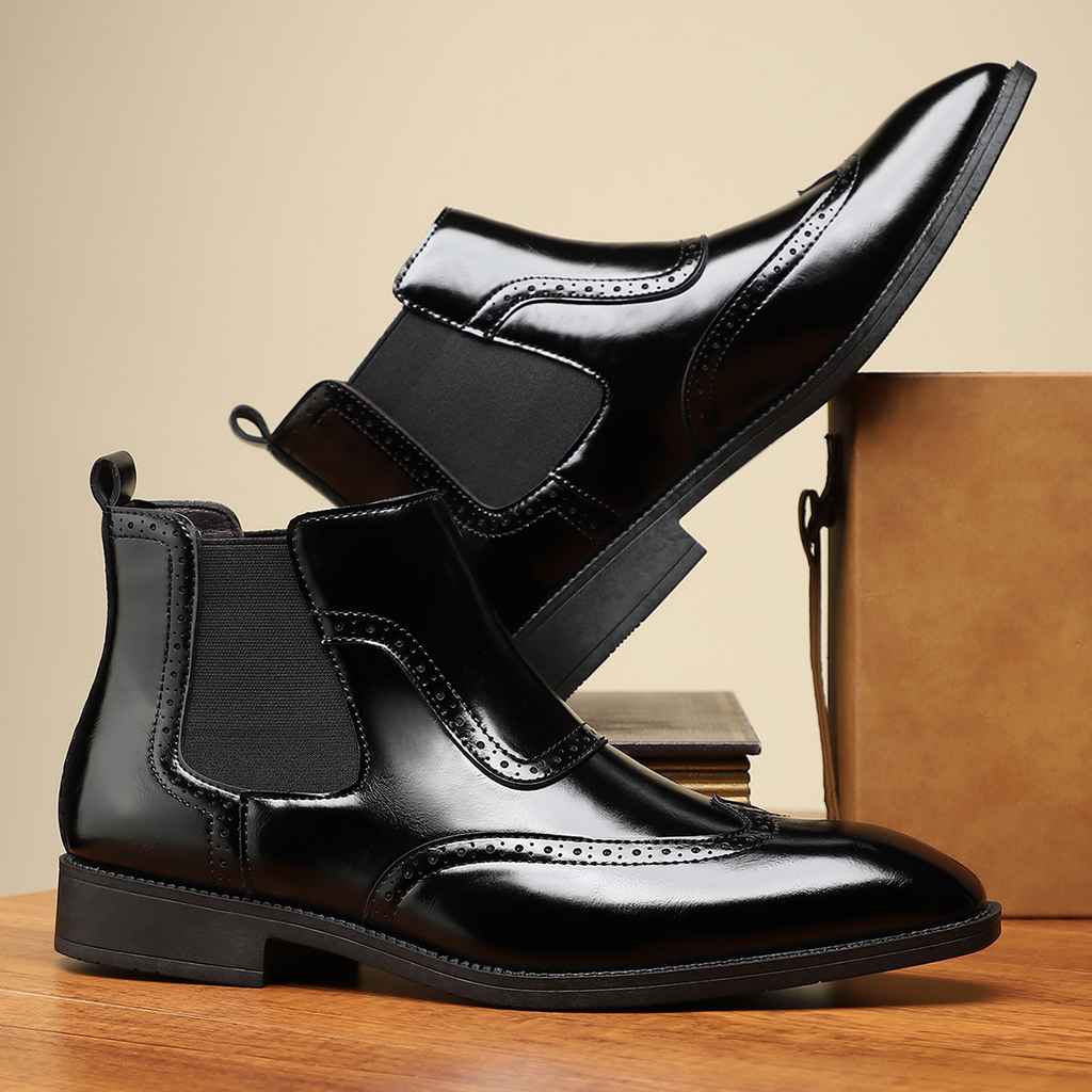 Classic Leather Chelsea Boots in Regency Style