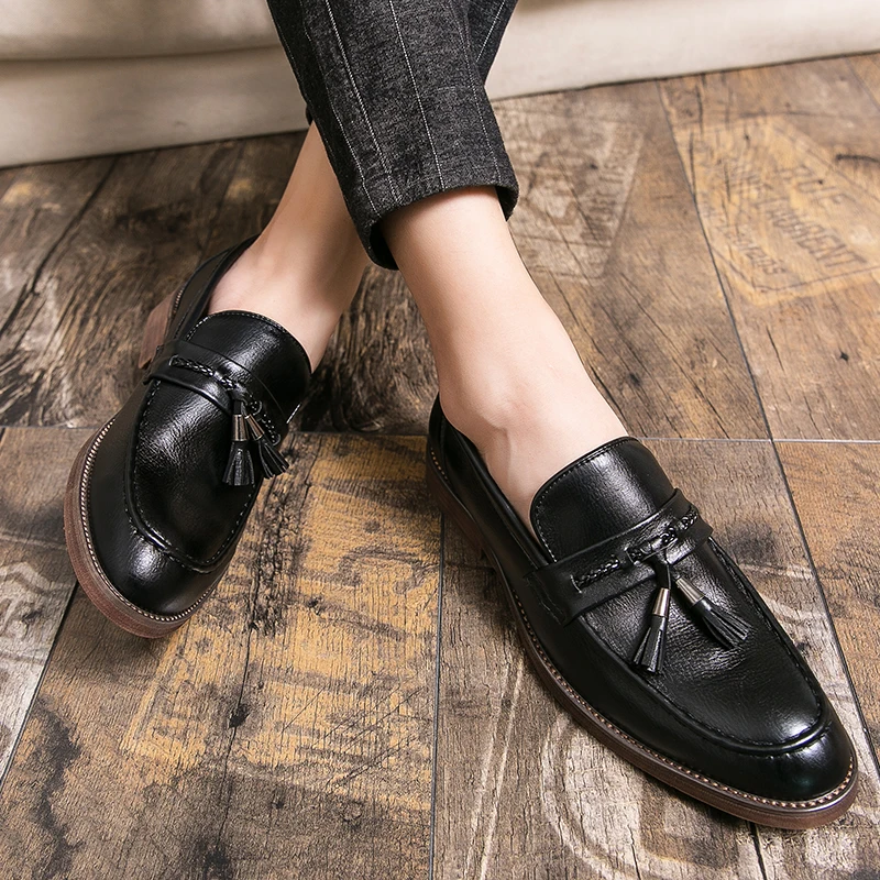 Italian Leather Tassel Loafers by Lusso