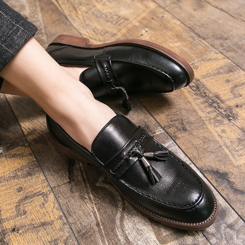 Italian Leather Tassel Loafers by Lusso