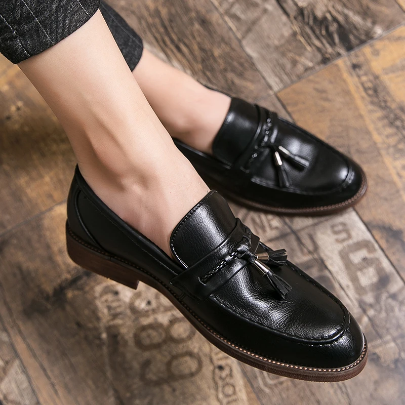 Italian Leather Tassel Loafers by Lusso