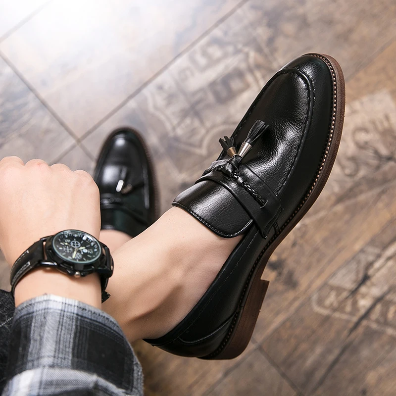 Italian Leather Tassel Loafers by Lusso