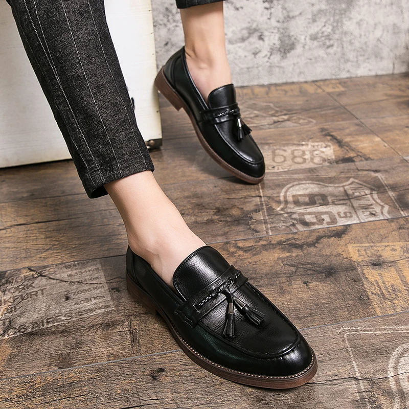 Italian Leather Tassel Loafers by Lusso