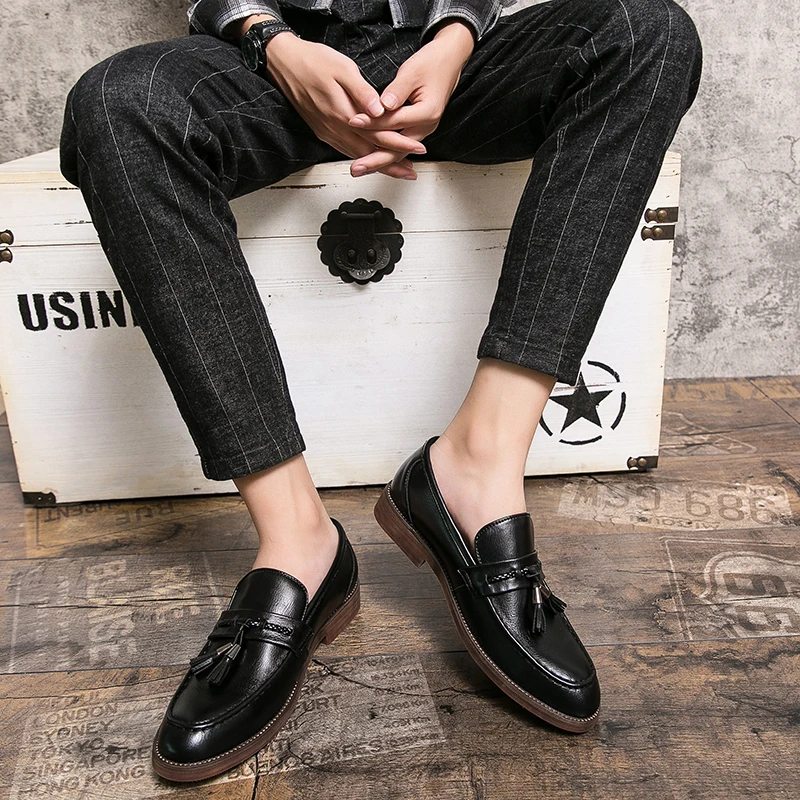 Italian Leather Tassel Loafers by Lusso