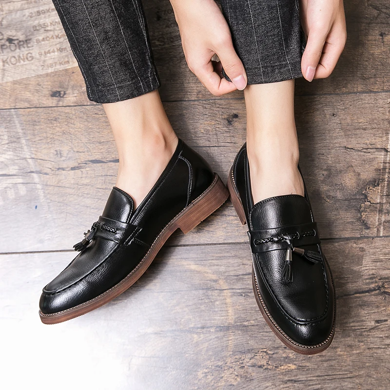 Italian Leather Tassel Loafers by Lusso