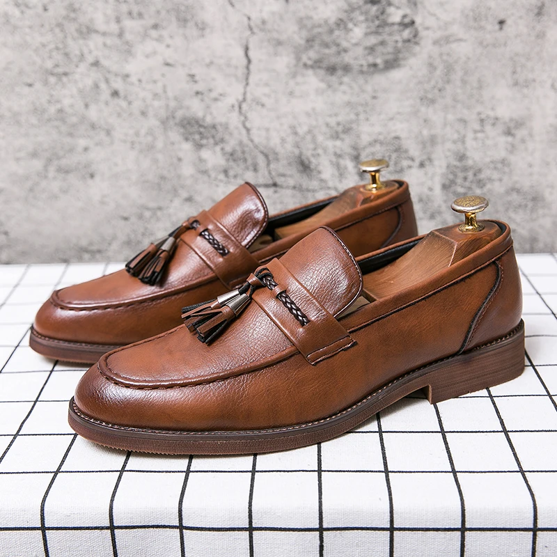 Italian Leather Tassel Loafers by Lusso