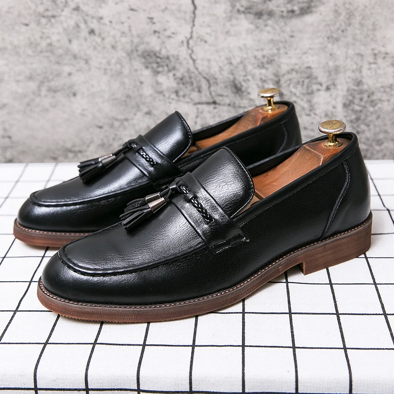 Italian Leather Tassel Loafers by Lusso