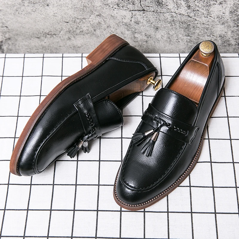 Italian Leather Tassel Loafers by Lusso