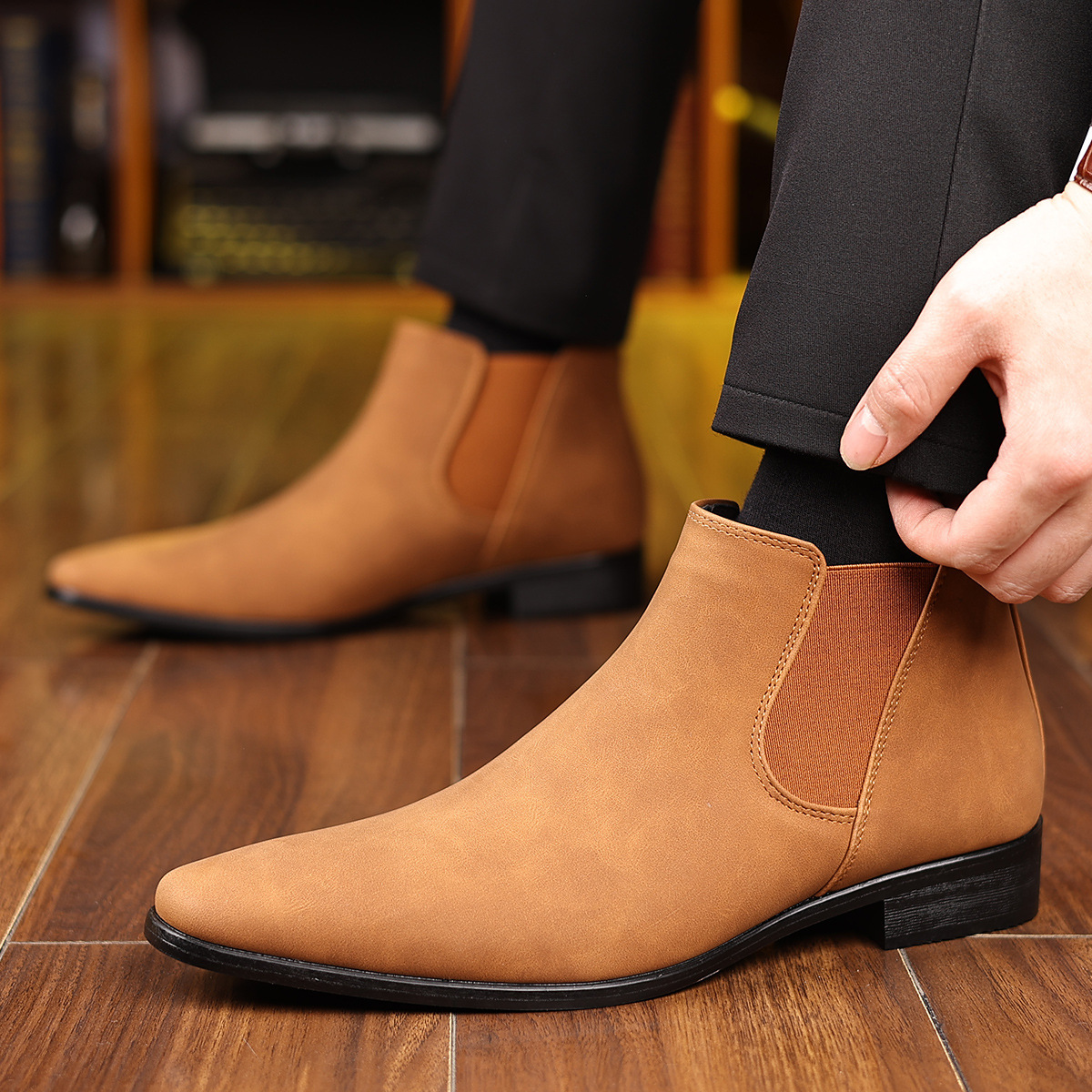 Suede Chelsea Boots in Regency Style