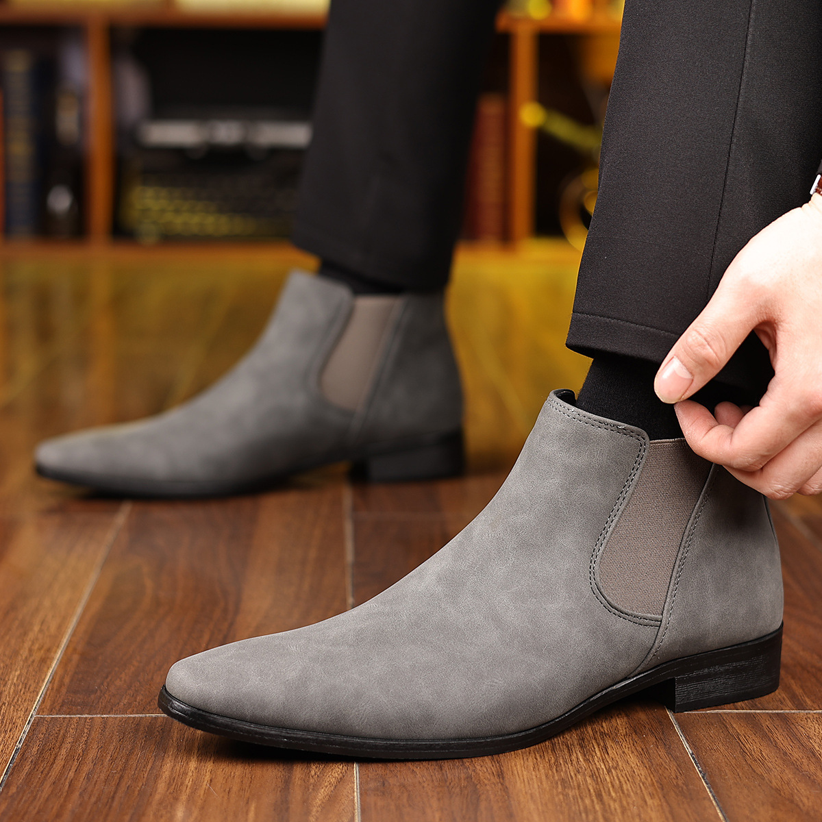 Suede Chelsea Boots in Regency Style