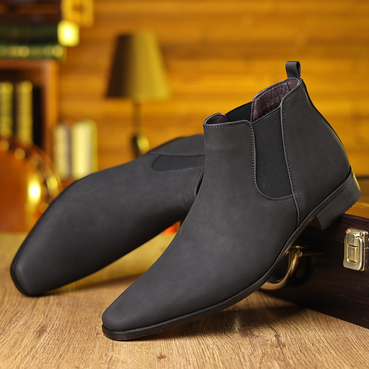 Suede Chelsea Boots in Regency Style