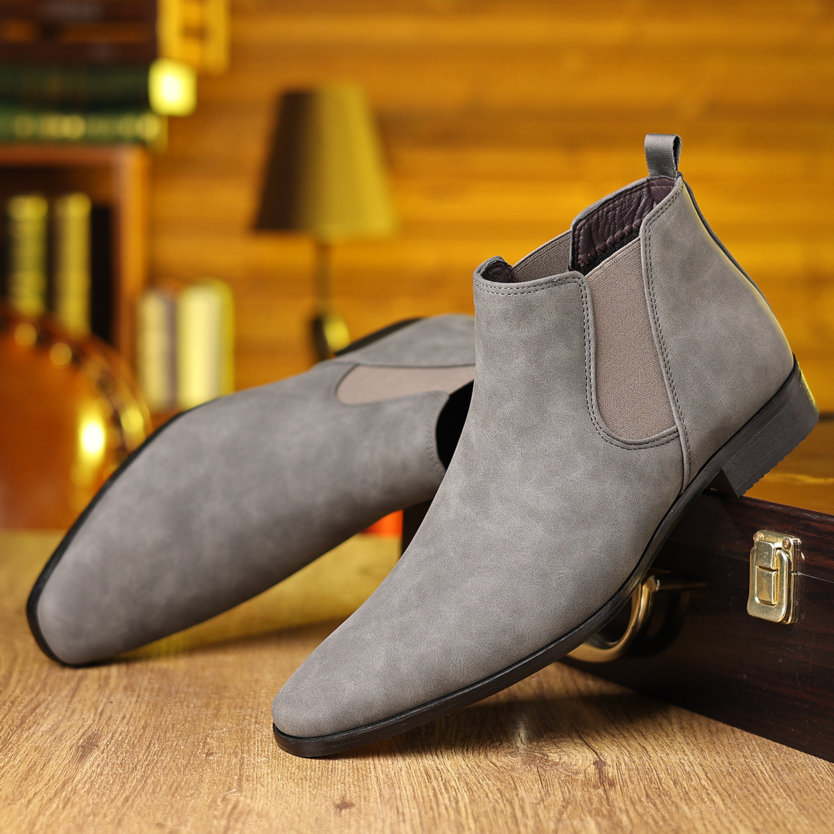 Suede Chelsea Boots in Regency Style