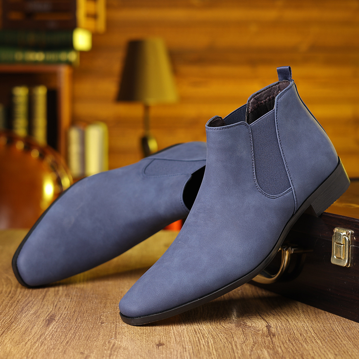 Suede Chelsea Boots in Regency Style