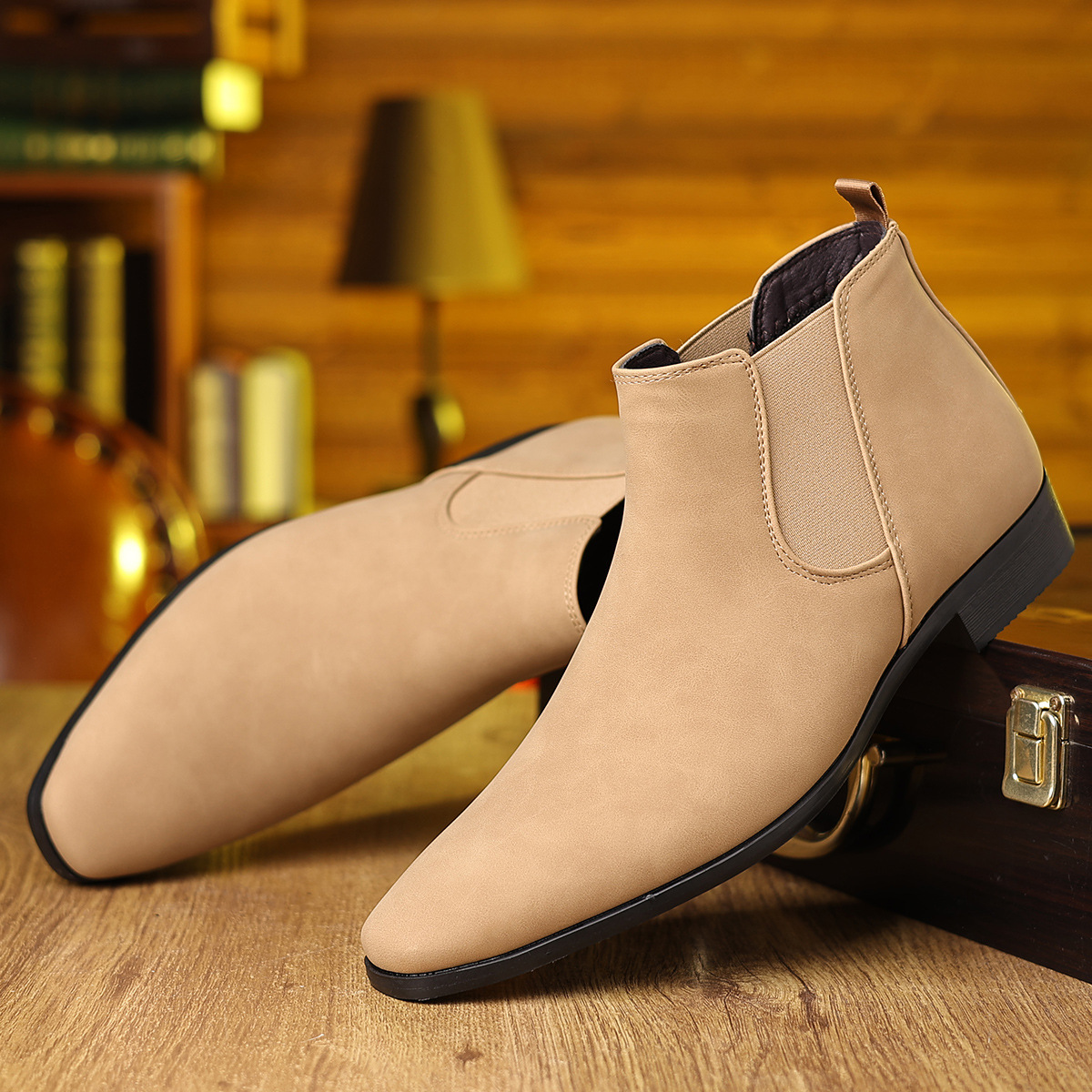 Suede Chelsea Boots in Regency Style