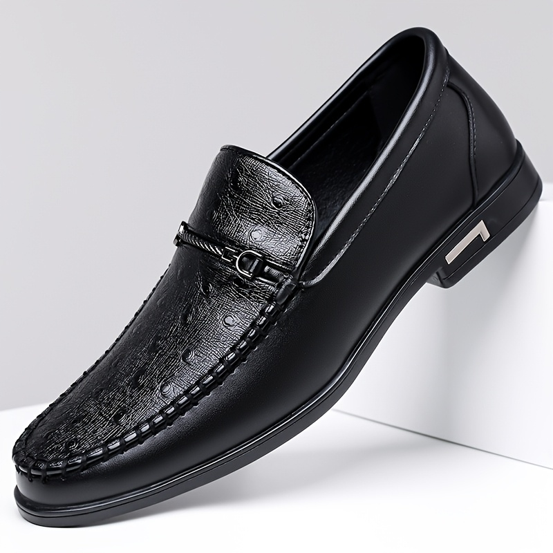 Cristiano Ostrich Leather Slip-On Shoes