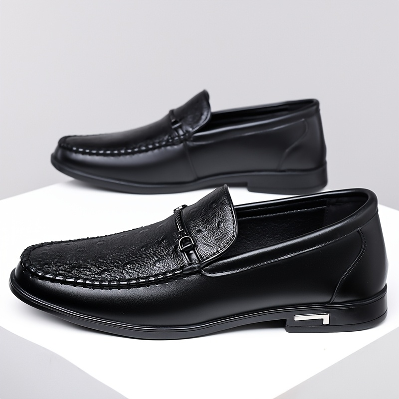 Cristiano Ostrich Leather Slip-On Shoes