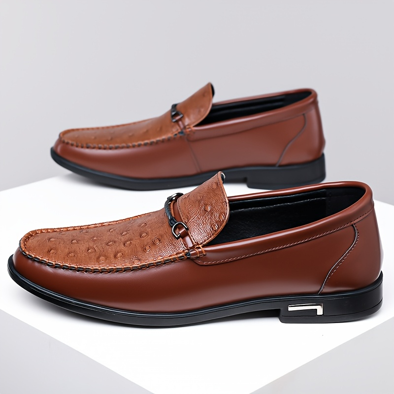 Cristiano Ostrich Leather Slip-On Shoes
