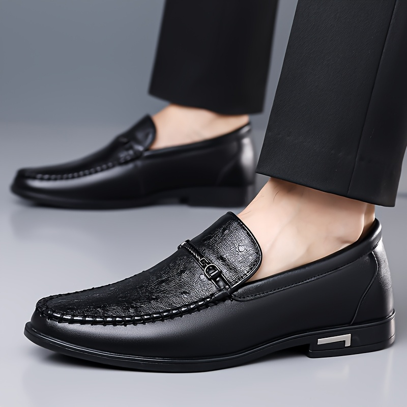 Cristiano Ostrich Leather Slip-On Shoes