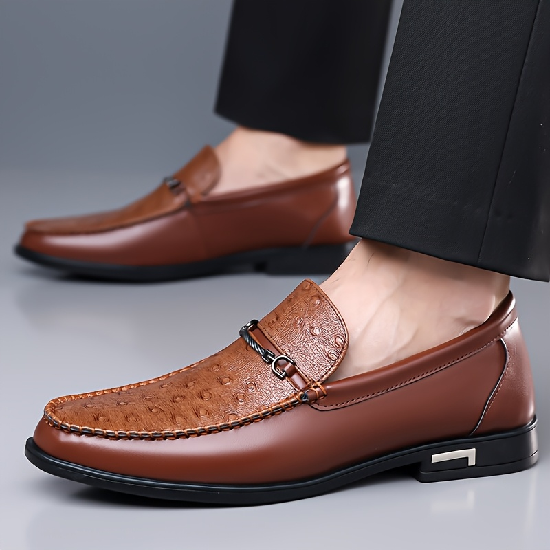 Cristiano Ostrich Leather Slip-On Shoes