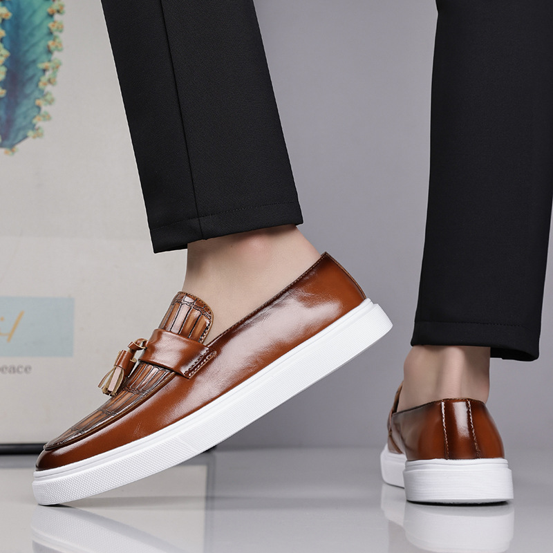 Lombardi Leather Tassel Slip-On Shoes