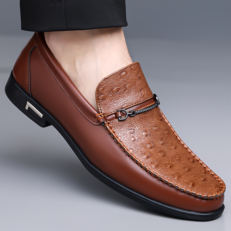 Cristiano Ostrich Leather Slip-On Shoes