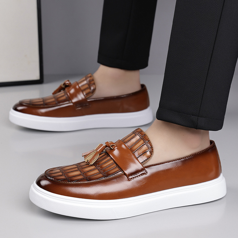 Lombardi Leather Tassel Slip-On Shoes