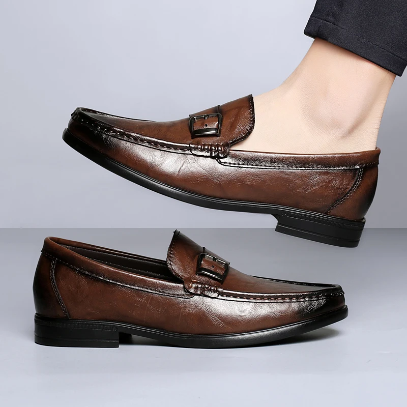 Luciano Genuine Italian Leather Slip-On Shoes