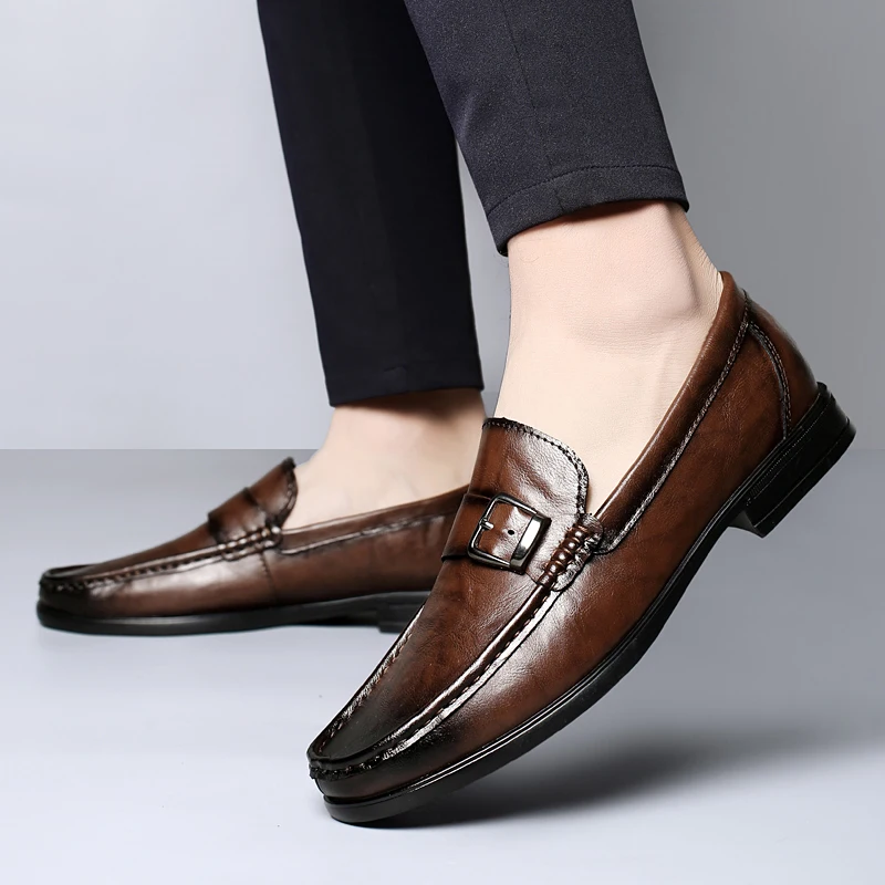 Luciano Genuine Italian Leather Slip-On Shoes