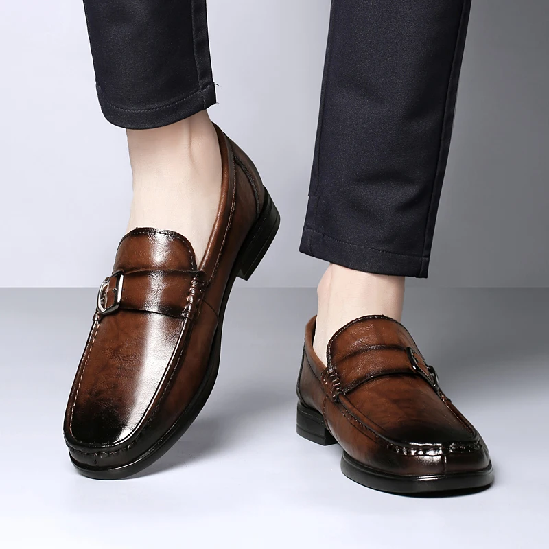 Luciano Genuine Italian Leather Slip-On Shoes