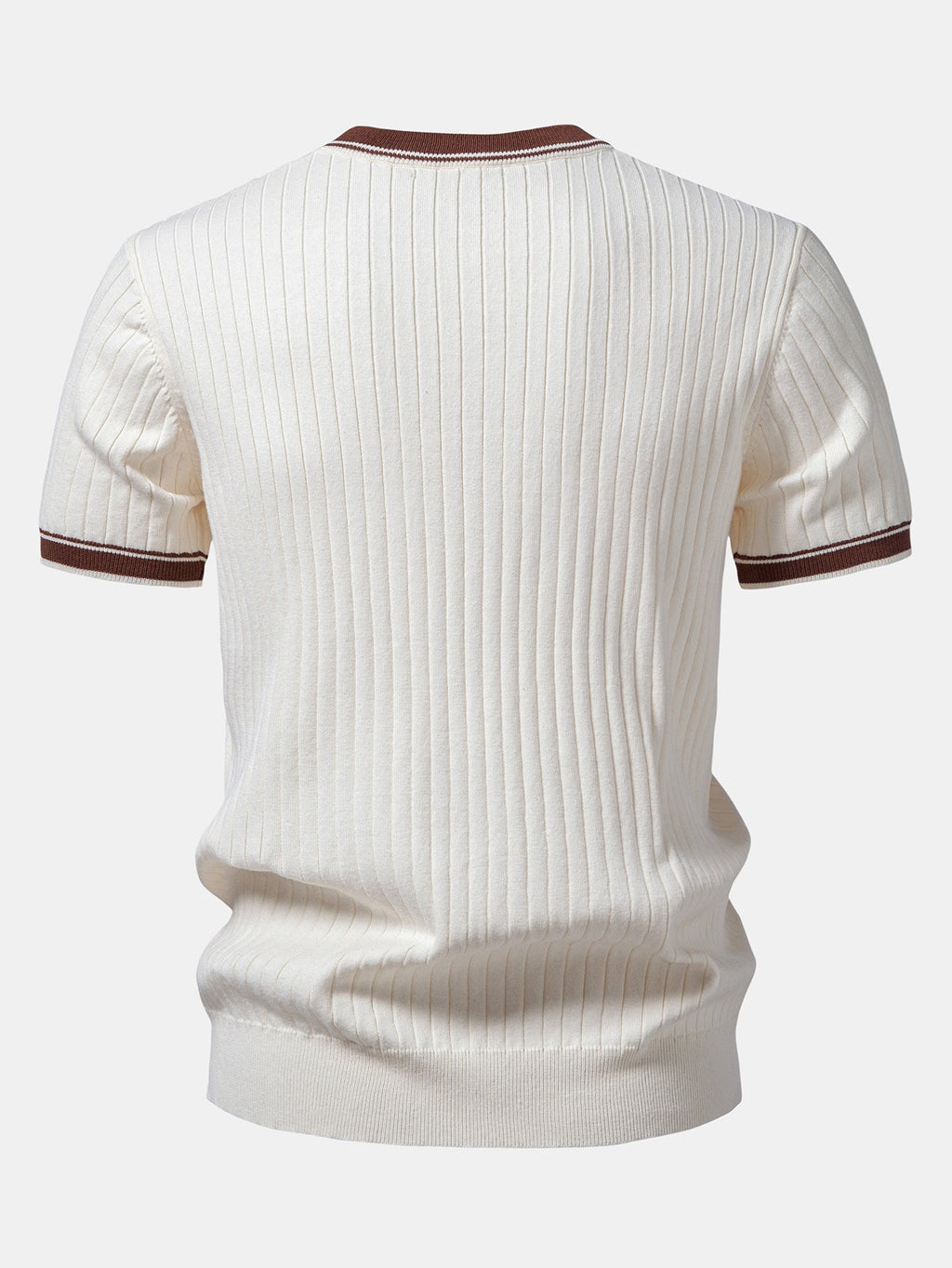 Contrast Trim Crew Neck Knit T-Shirt