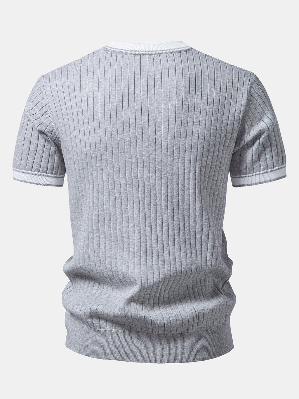Contrast Trim Crew Neck Knit T-Shirt