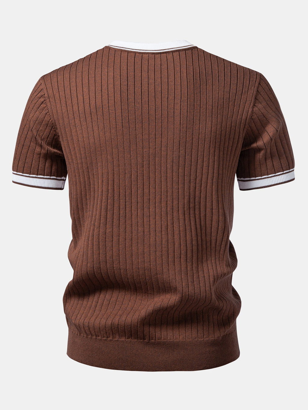 Contrast Trim Crew Neck Knit T-Shirt