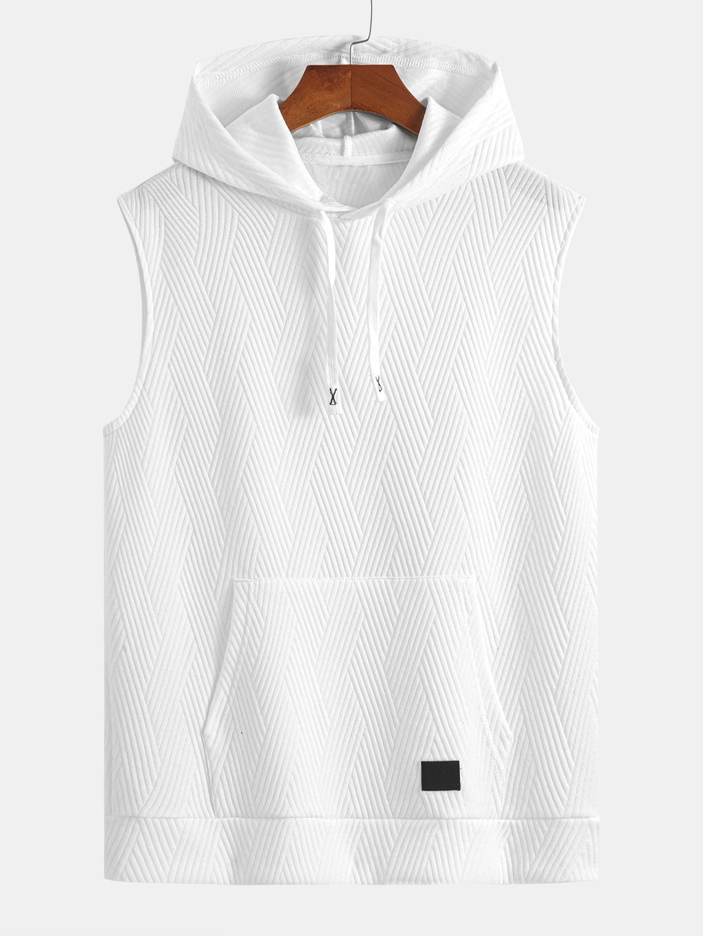 Striped Jacquard Sleeveless Hooded T-Shirt & Shorts