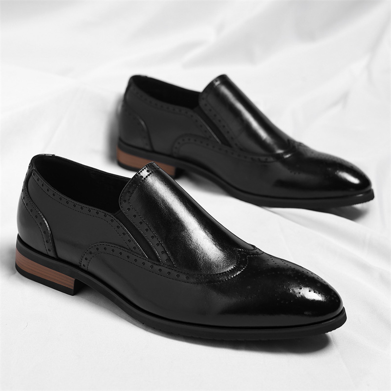 Cambridge Leather Brogue Slip-On Shoes